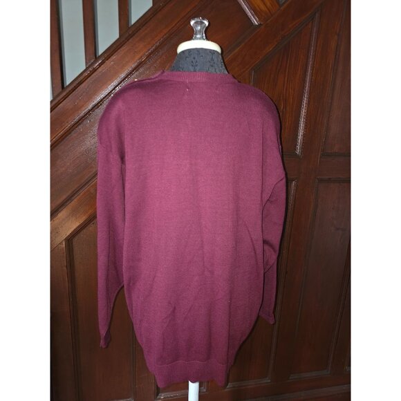 Vintage Outlander Burgundy Button Shoulder Sweater 3x Soft Cashmere Feel - Picture 2 of 7